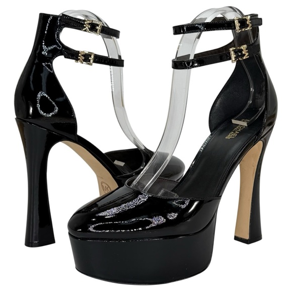 Michael Kors Martina Black Patent Leather Womens High Heels Size 8.5M - Picture 14 of 14